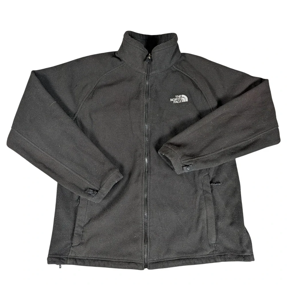 The‎ North Face TKA 100 Mens Full Zip Fleece Jacket Black Mock Neck Regular Fit